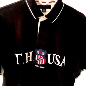 Tommy Hilfiger USA black polo L